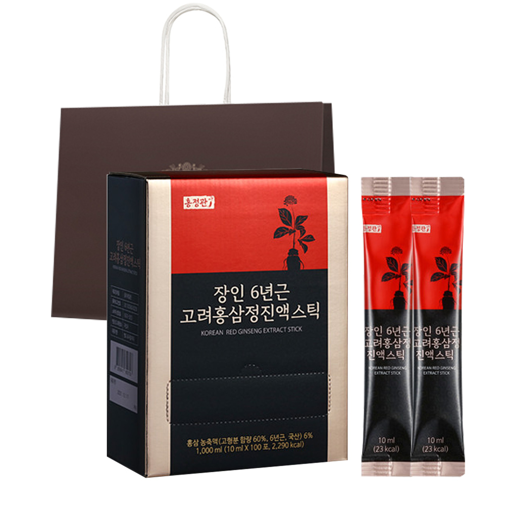 홍정관장인 6년근 고려홍삼정진액스틱 + 쇼핑백, 10ml, 100개